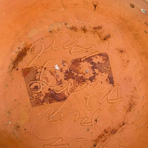 Native By Unknown Artist Hand Painted Pot Brown Size 6"x 3" - Picture 8 of 8